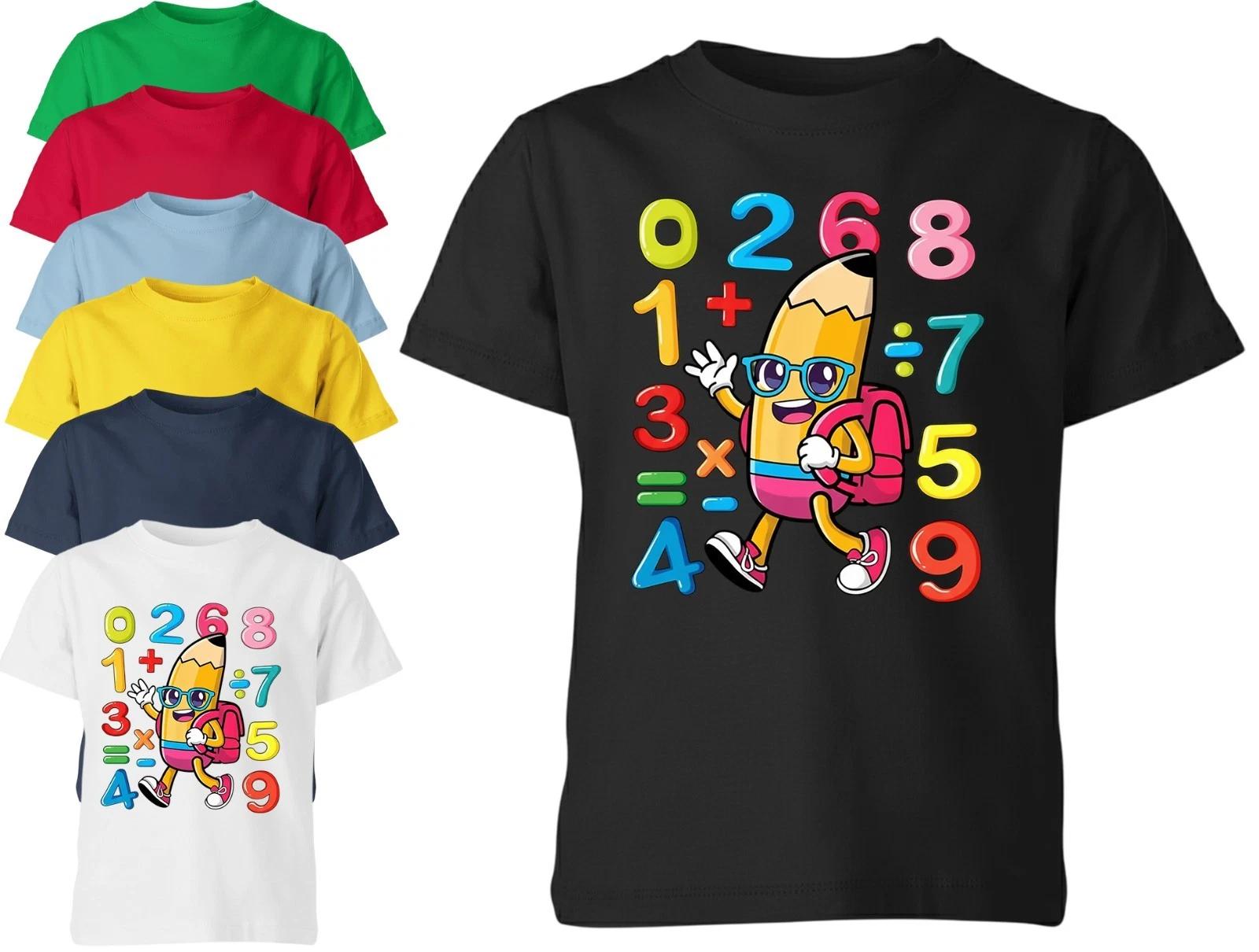 Number Day Maths Day T Shirt Unisex Kids | Cute Pencil Cartoon School Math Tee 140