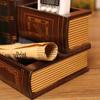 Model Vintage Desktop Decoration Sundries Storage Drawer Retro Wood Pen Case Pen Holder Book Shape