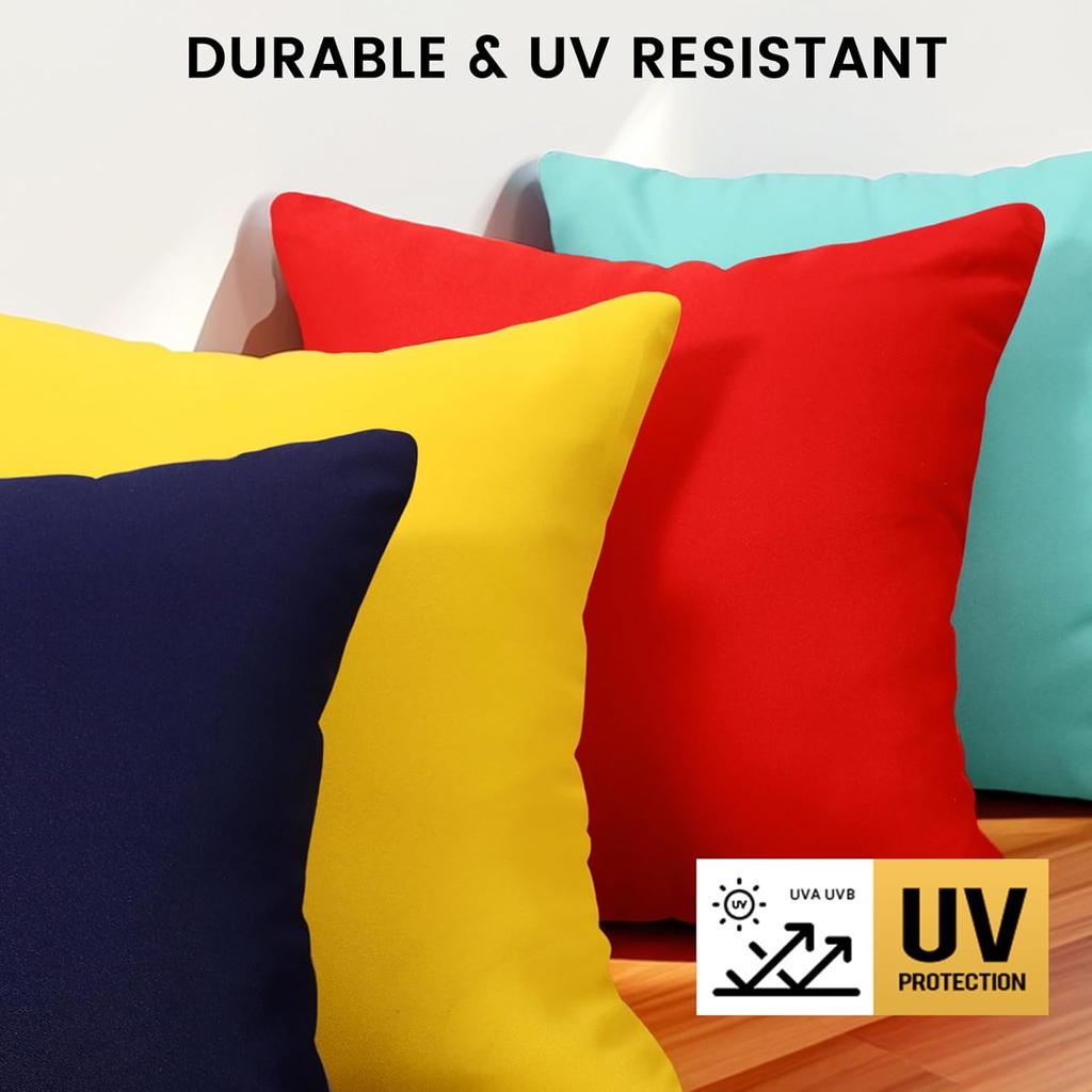 Premillow Outdoor Pillow Covers Set of 2, Decorative Farmhouse Waterproof Pillow Covers, Solid Linen Pillowcase Cushion Covers for Patio Garden
