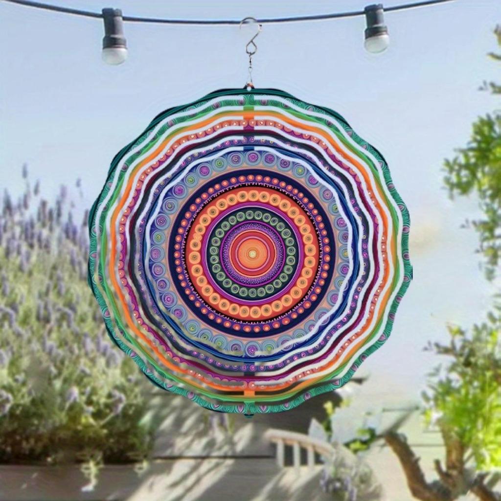 Lebhafter 10-Zoll-Metall-Hänge-Windspinner Bunte Gartendekoration Rotierendes Windspiel für Außenbalkon Terrasse Perfektes Geschenk für Familie Freunde