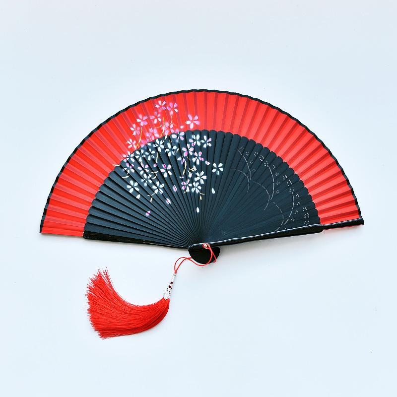 Red Dancing Fan: Classical Chinese Style Folding Fan, Easy-Open Hanfu Accessory
