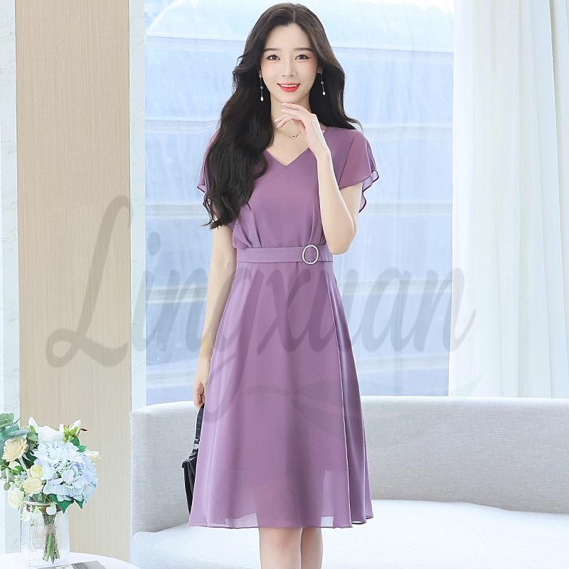 

2026 Summer Collection: Elegant and Stylish Summer Dress for Middle-Aged Moms Medium фіолетовий