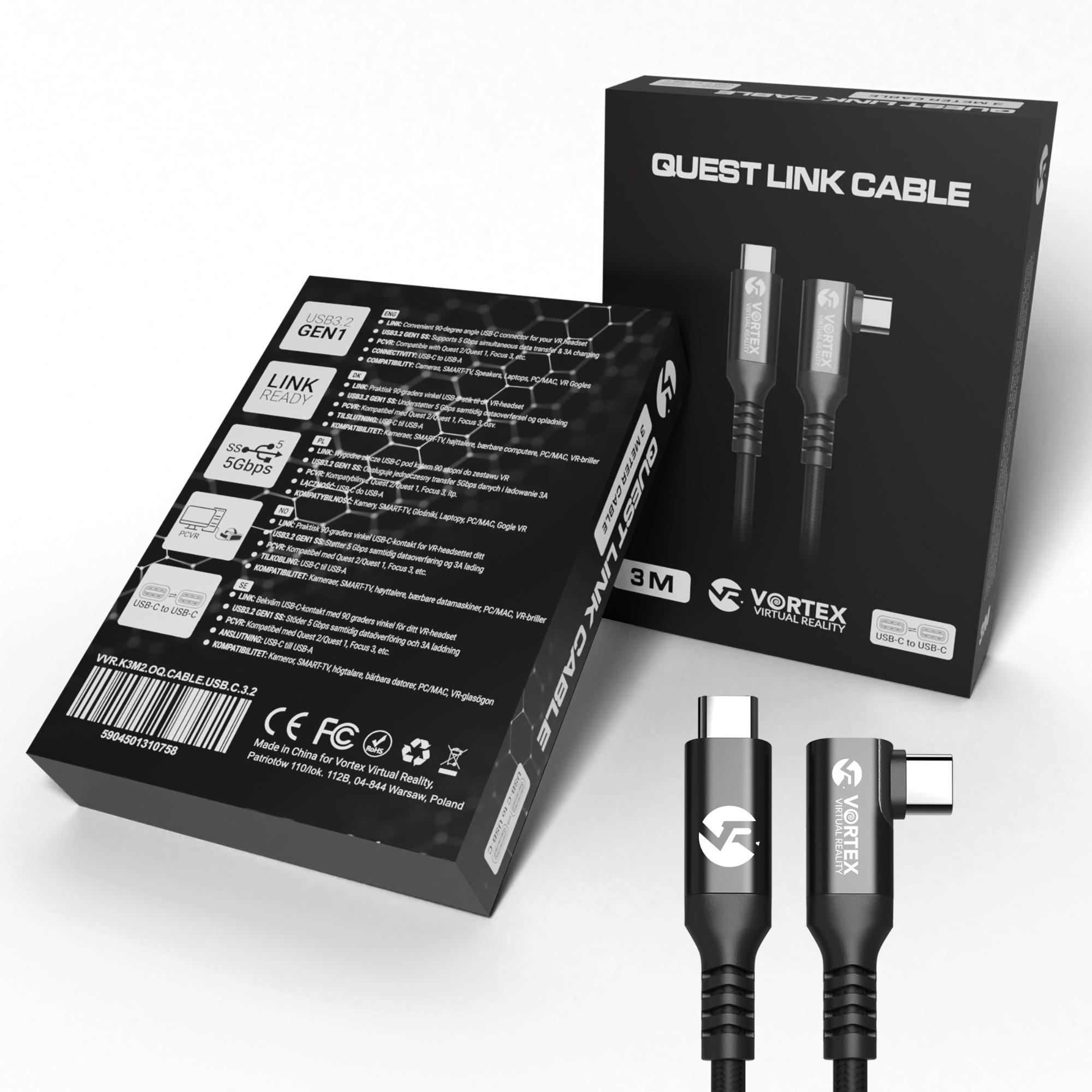 3m kabelis no VortexVR USB-C uz
