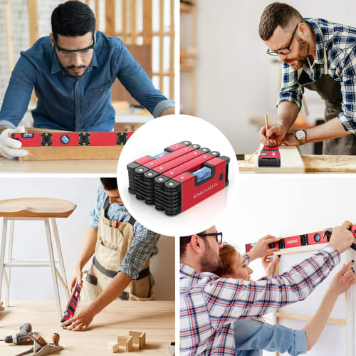 ENUODA Folding Level, 710mm, Torpedo Level, Magnetic, Multi-Function Level, Measuring Tool for Craftsmen, Plumbers, Carpenters, Bricklayers, Multi-Ang