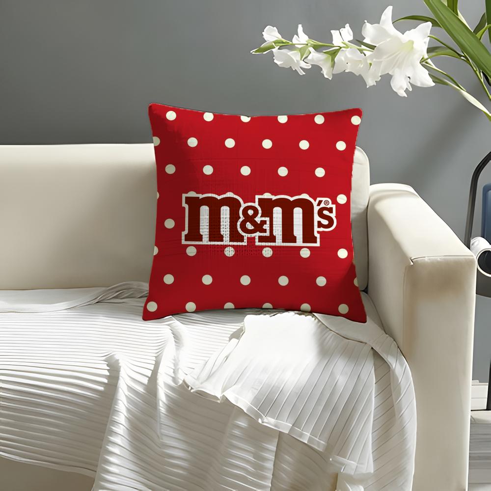 

Candy MMS ChocolateS Pillow Case Natural Linen Organic Fabric DoubleSided Printing Sofa Home Decor Cushion Cover 30X30cm