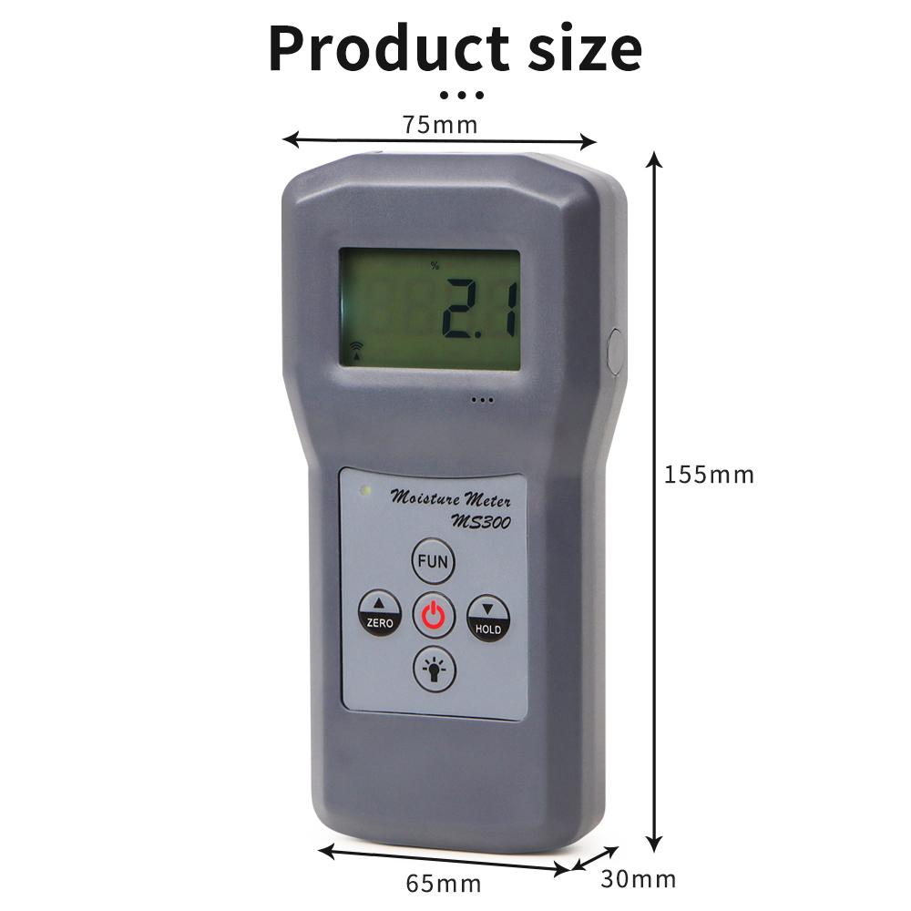 Induction Moisture Meter Digital Concrete Moisture Meter Concrete Wood Paper Bamboo Carton and Textile Hygrometer Detector
