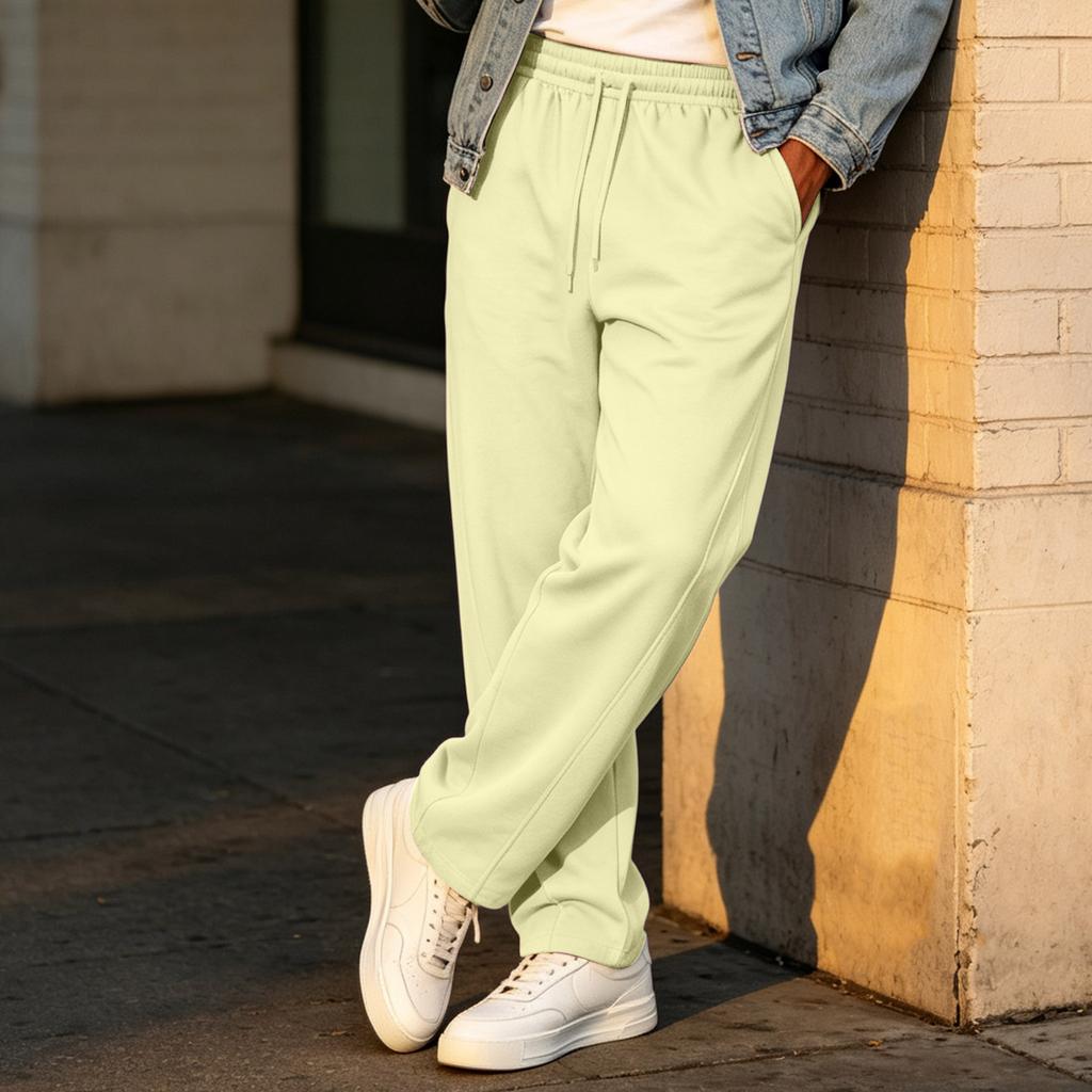 Men's Casual Loose Fit Straight Leg Sweatpants with Elastic Waistband for Athletic Training