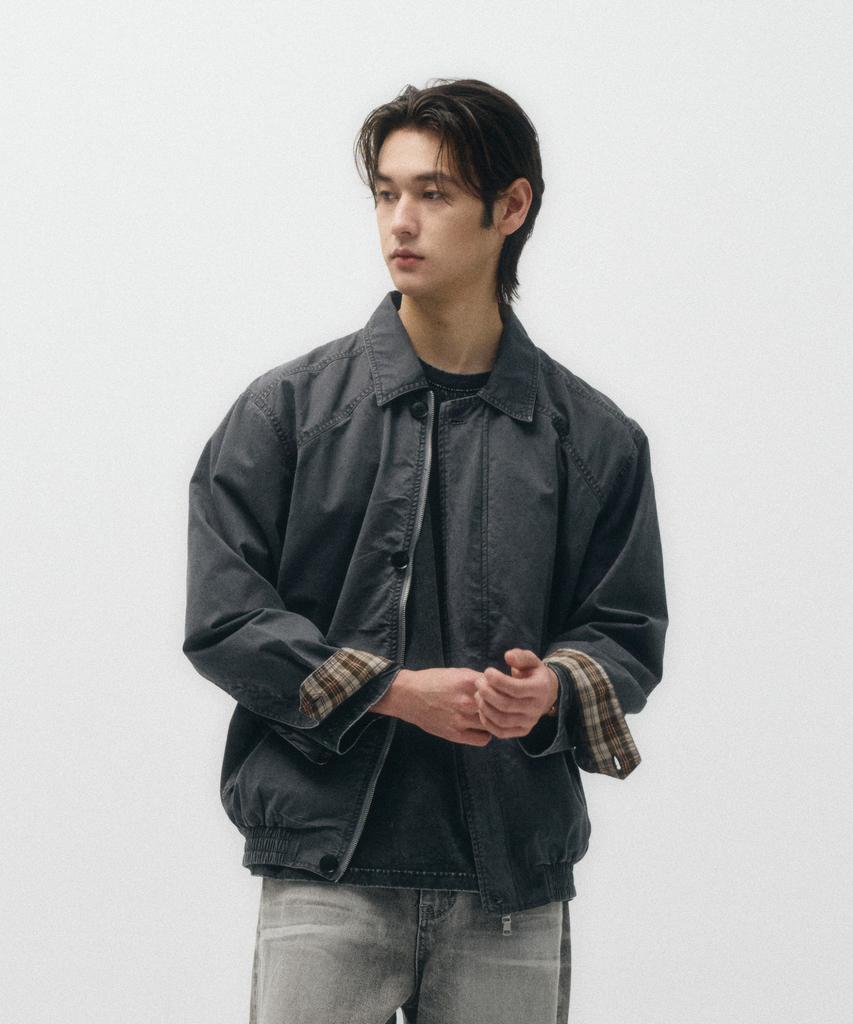 Ecorr Cotton Harrington Blouson Jacket_Charcoal