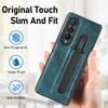 Plain Fashion Leather Folding Case For Samsung Galaxy Z Fold 4 5g Fold4 Fold3 Fold 3 Matte Feeling Phone Accessories Cases