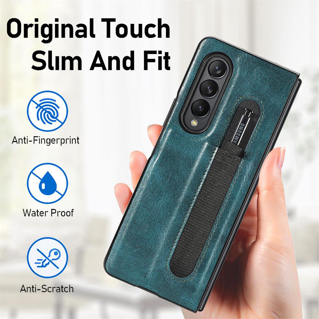 Plain Fashion Leather Folding Case For Samsung Galaxy Z Fold 4 5g Fold4 Fold3 Fold 3 Matte Feeling Phone Accessories Cases