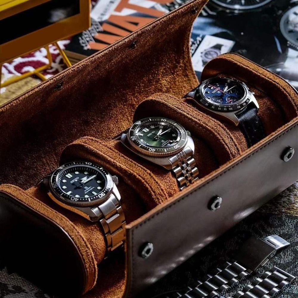 1/2/3 Sleuven Draagbare Leren Horloge Opbergdoos Duurzame Polshorloge Display Tas Horloge Verpakking