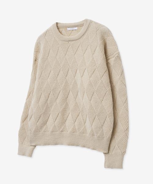VTWO Daily Washable Soft Argyle Knit_Cream