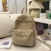 Women's Korean Style Corduroy Backpack2026New Autumn and Winter Student School Bag Corduroy Simple Versatile Backpack