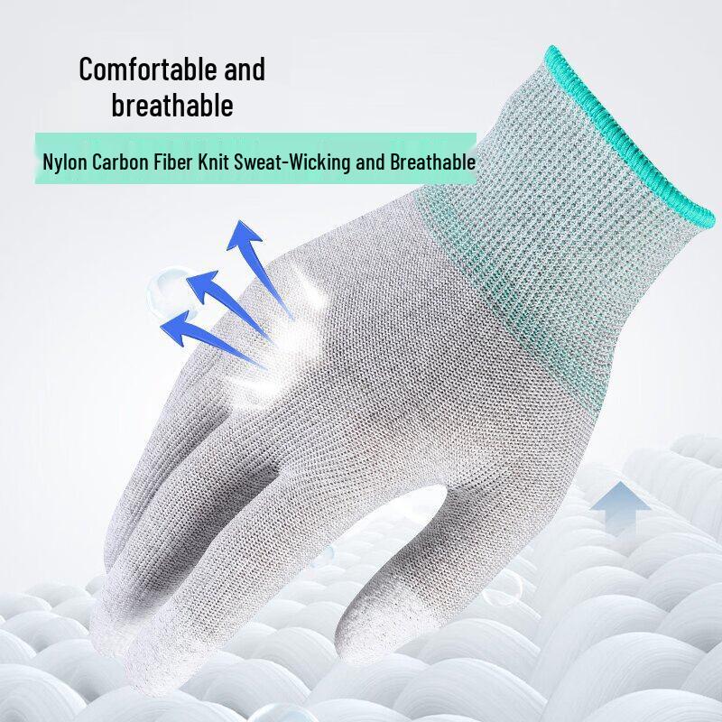 Anti-Static Carbon Fiber PU Coated Work Gloves