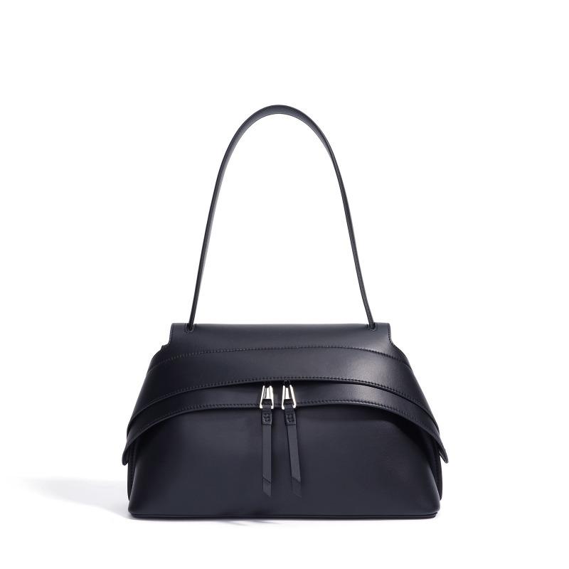 

New stylish and simple style shoulder bag trendy design handbag versatile travel saddle bag oblique span bag чёрный