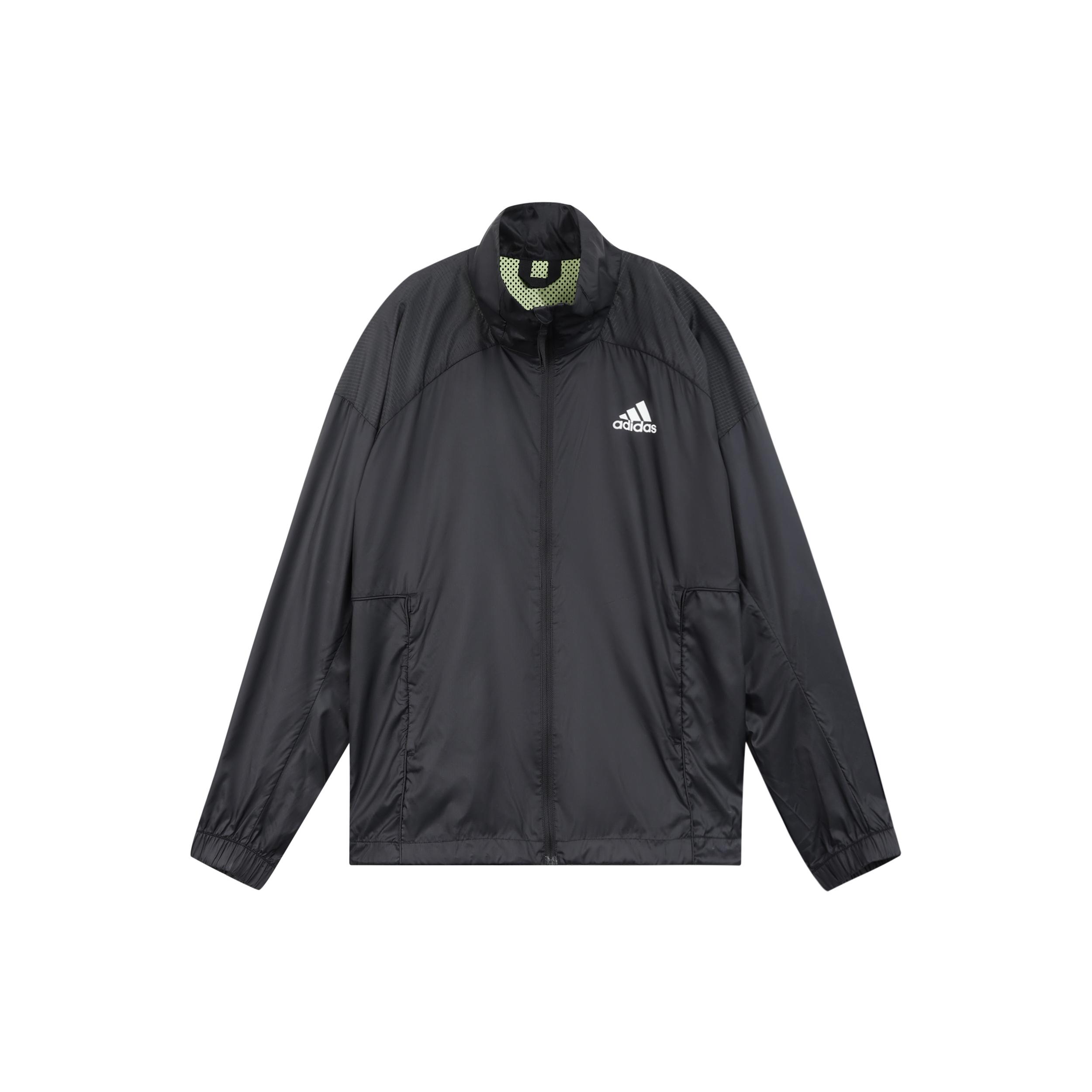 adidas Casual Sports Solid Color Zipper Jacket Black Men s H65738 XL