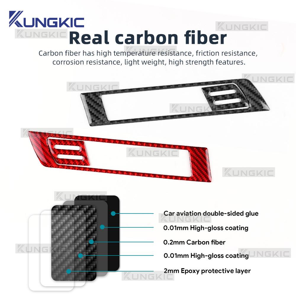 Real Soft Carbon Fiber Sticker For Renault Clio 5 MK5 2020 2021 2022 2023 2024 2025 LHD Car Driver Side Storage Box Frame Trim