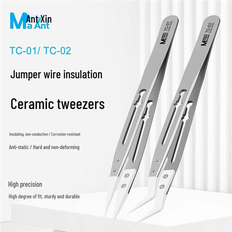 Ant Xin Fly Line Insulated Ultra-Sharp Ceramic Tweezers - Non-Conductive, Corrosion Resistant Mobile Phone Repair Tool
