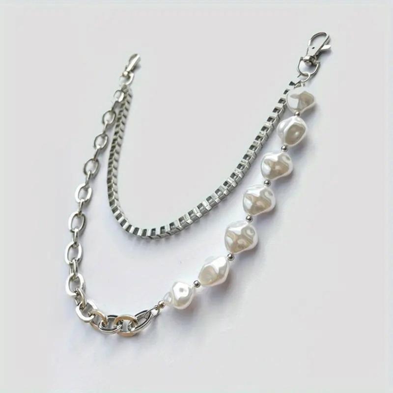 A52E Irregular Imitation Pearls Beads Pants Chain Pants Jewelry Alloy Texture CN