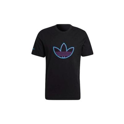Originals Logo Outline T-shirt Respirant Col Rond Imprimé Badge Sport Manches Courtes Homme Hauts Noir HE4683