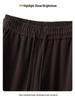 Women's Khaki Woolen Wide Leg Pants - Autumn/Winter 2024 Slimming Fleece-Lined Drapey Pants
