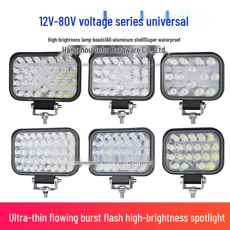 Ultra-Bright 12V/24V LED Spotlights for Truck, Forklift, Excavator, Tractor Headlights, and Reversing Lights