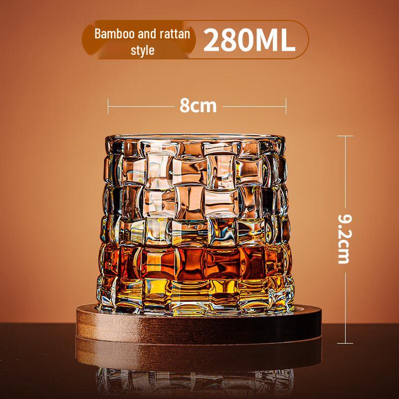 OLOEY Rotating Tumbler Whiskey Glass with Base