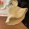 Sunscreen Flower Lafite Straw Hat Wide Brim Summer Beach Hat Portable Beachside Sun Hat  Outdoor