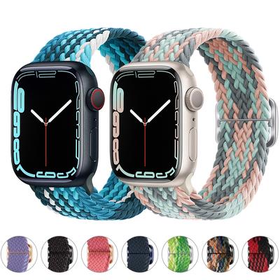 Örgülü Döngü Apple saat kayışı 44mm 40mm 45mm 41mm 42mm 38mm 49mm Elastik Solo bilezik iWatch serisi 8 7 SE 6 5 Ultra Bant