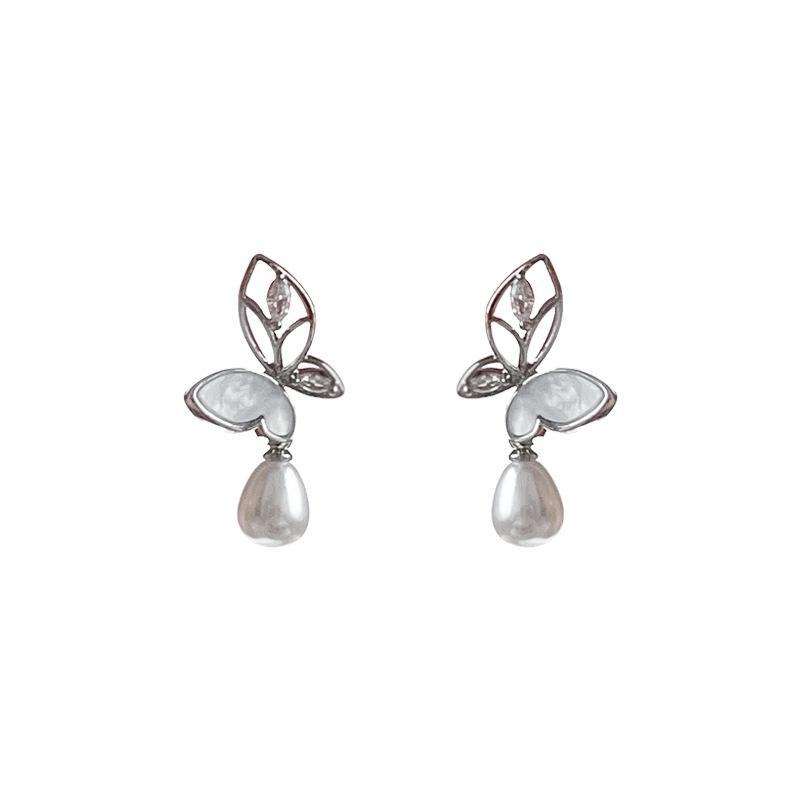 Kasuga Butterfly Pearl Earrings - Women's 2024 High-End Light Luxury Stud and Dangle Earrings