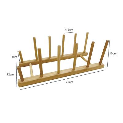 Space Saving Wooden Dish Drainer Rack Multifunction Multi Grid Design Plate Drying Rack Kitchen Dishes Stand Kitchen