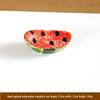 Hand-Painted Watermelon Design Large Ceramic Noodle Bowl with Underglaze Snails Pattern - Fresh, Deep & Stylish.