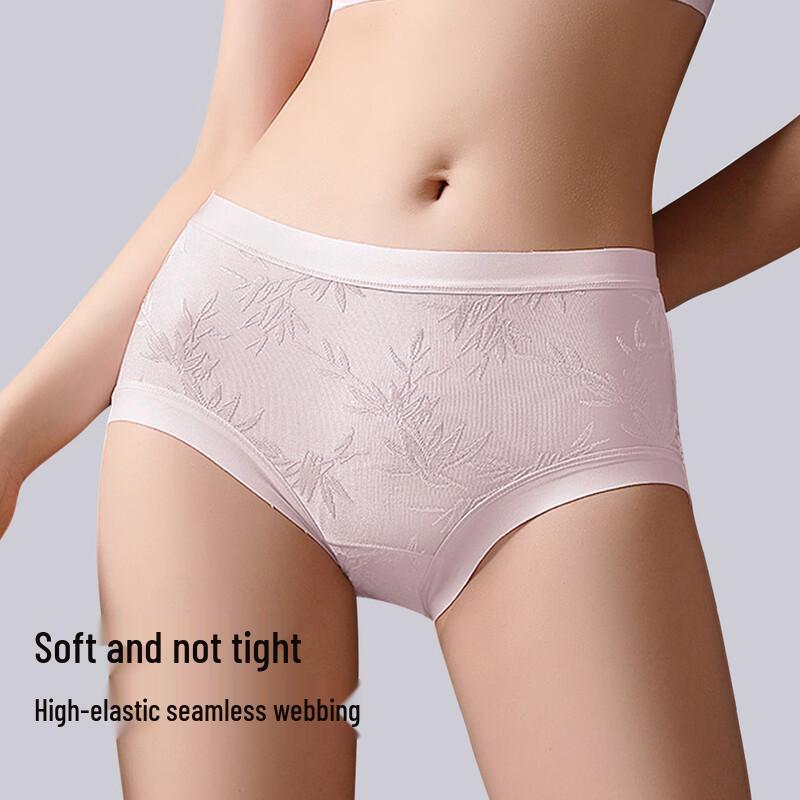 Mao Ren New Chinese Embossed High-Waist Tummy Control Briefs for Women