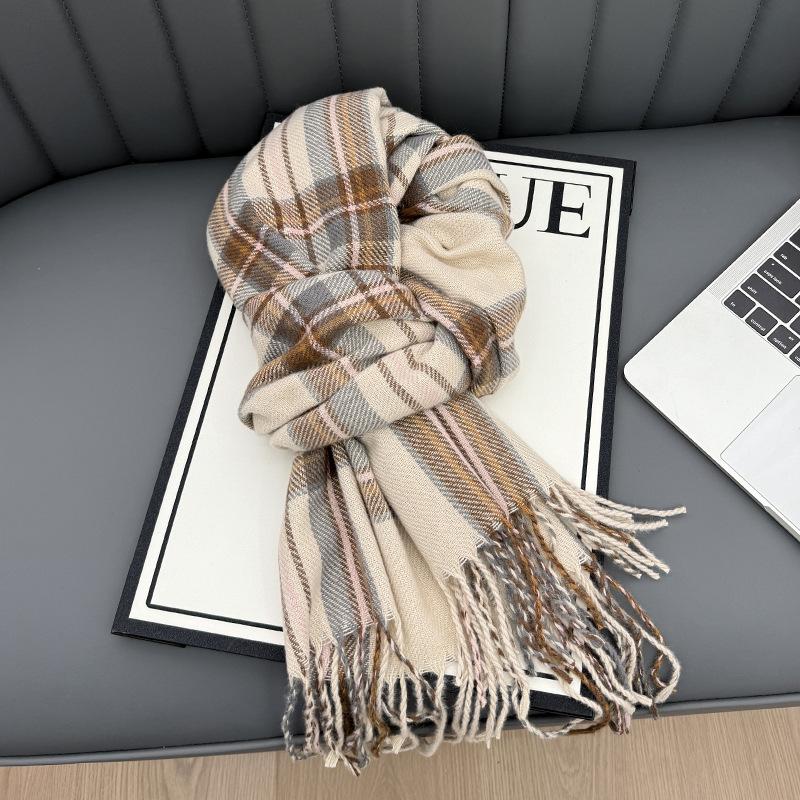 New Korean Atmosphere Premium Plaid Scarf Female Autumn and Winter Student Couple Warm Scarf Male