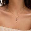 INS Style Luxury Hexagonal Gem Pearl Necklace with Titanium Steel Chain, European & American Fashion, 18K Gold Plated.