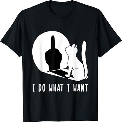 I Do What I Want Cat Middle Finger Cat T-Shirt