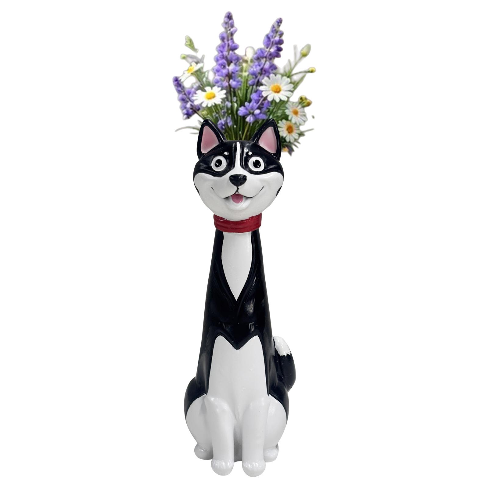 Whimsical Resin Animal Flower Vase Modern Cute Animal Shaped Flower Vase Creative Ornament for Small Flowers Desk Shelf Decor