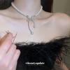 Perlen- und Diamanten-Schleifenkette - Leichte Luxus-Schlüsselbeinkette