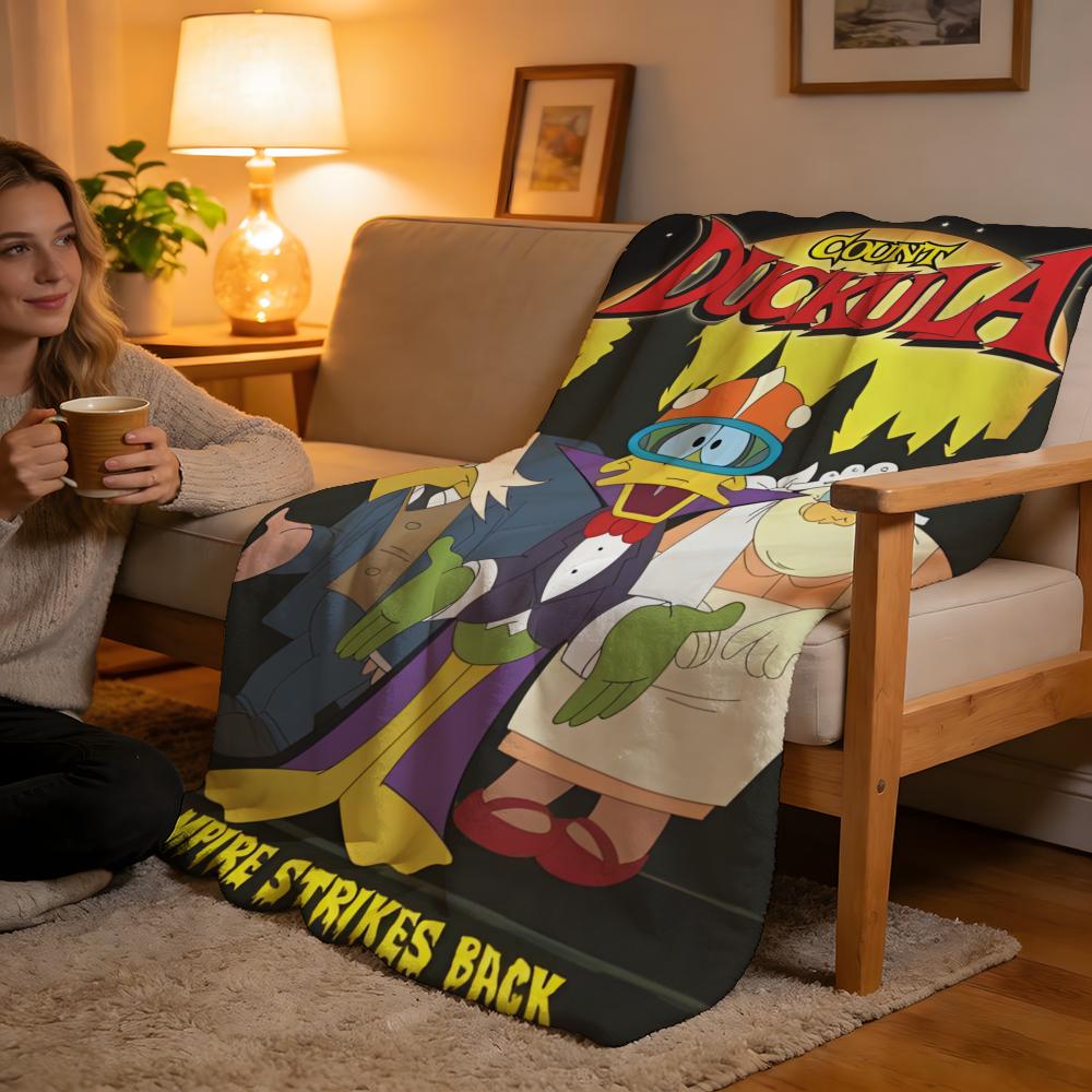 Count Duckula Throw High-Density Short Plush Blanket Soft For Sofa Air-Con Room.