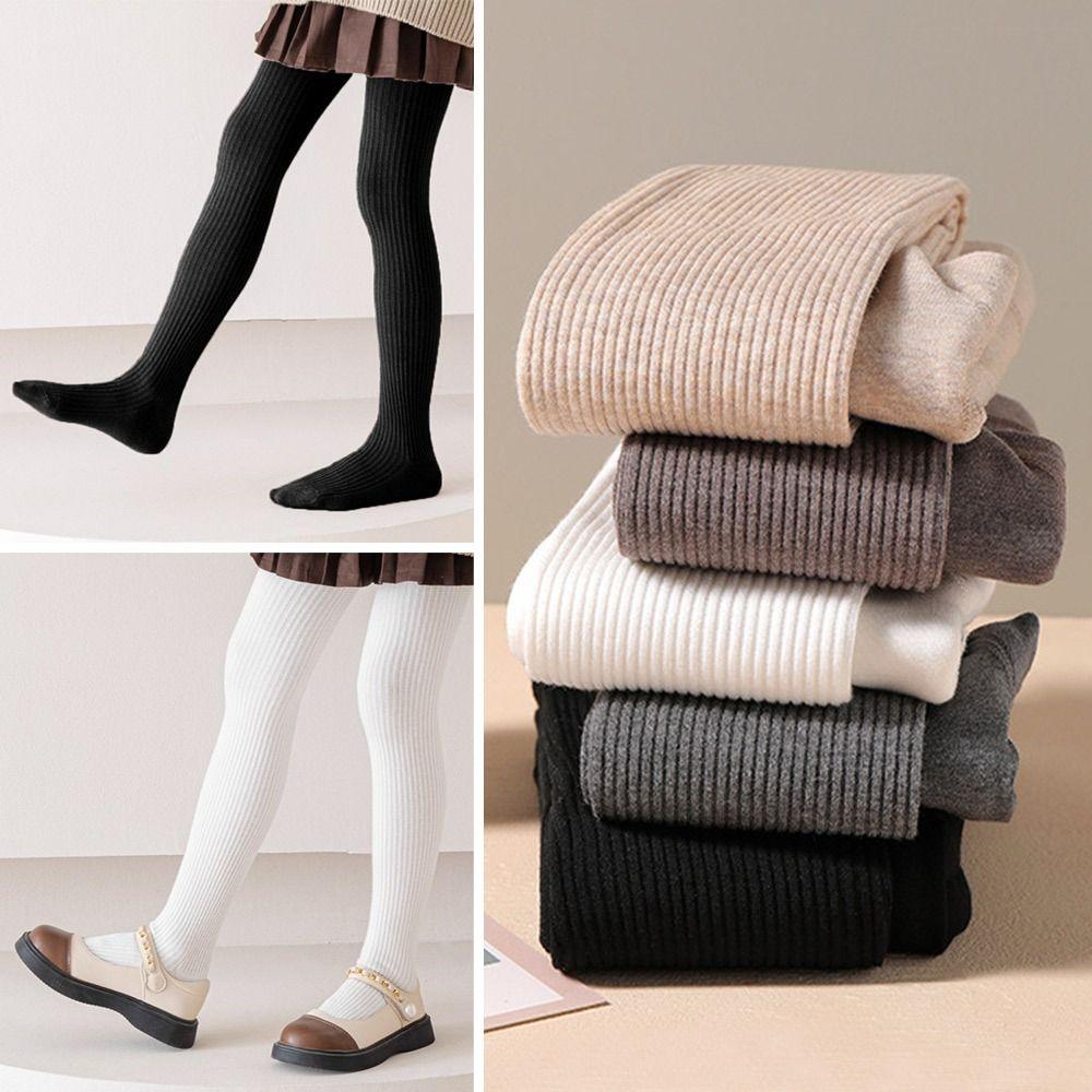Warm Winter Kids Pantyhose Combed Cotton Vertical Stripe Pantyhose Soft Plush Panties Girls