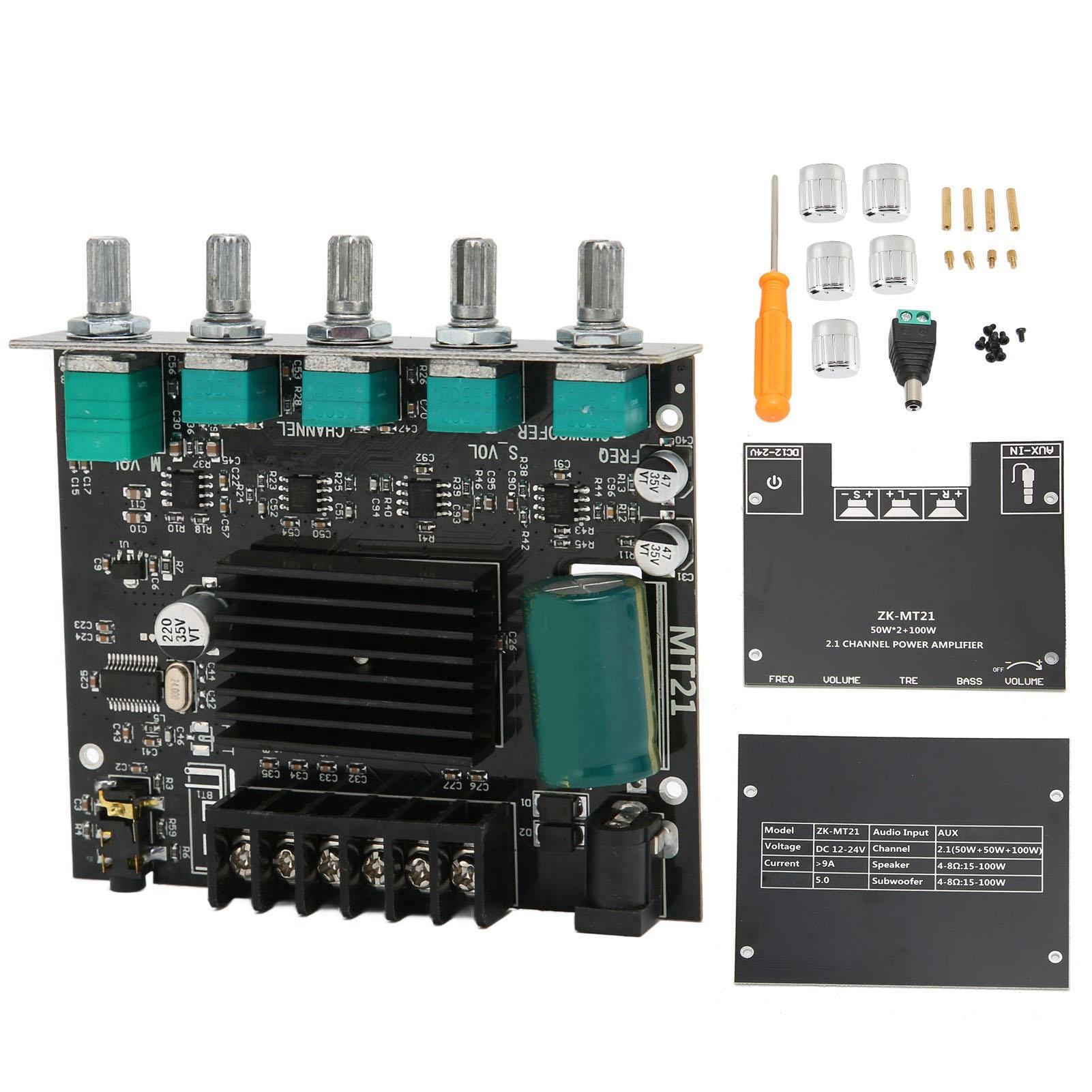 

ЗКПлата підсилювача MT21 BT High Power Sound Stereo DC12Плата цифрового підсилювача потужності 24 В для