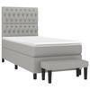 3136805 vidaXL Divan Bed with Mattress Light Grey 90x200 Cm Fabric