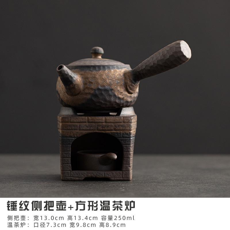 Japanese Rough Pottery Tea Warmer Holder Candle Heater Trivet Tea Stove Kettle Stand Boiling Water Carbon Furnace Tea Ceremony