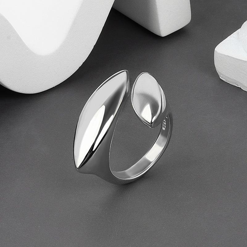 925 Sterling Silver Irregular Simple Open Rings For Women Couple Elegant Luxury Jewelry Ladies Accessories Wholesale Money 925 серебряный