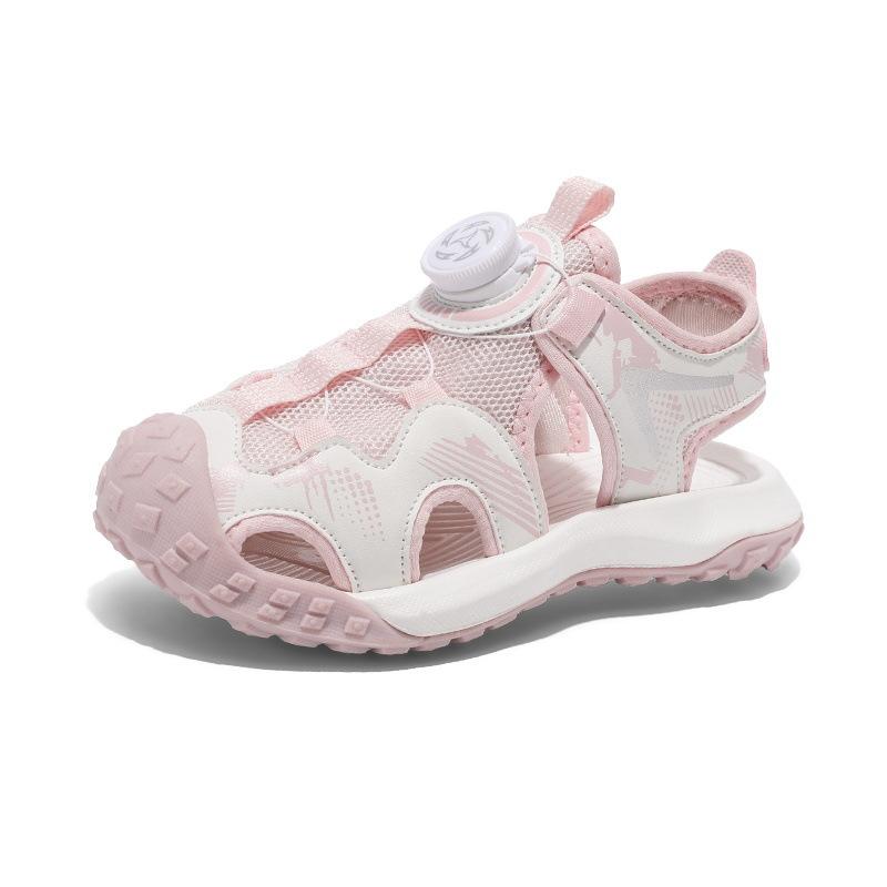 Male and Female Middle-aged Children's Bag Head Sandals Summer Mesh Soft Sole Breathable Children's Sports Shoes Non-slip Wading Beach Shoes