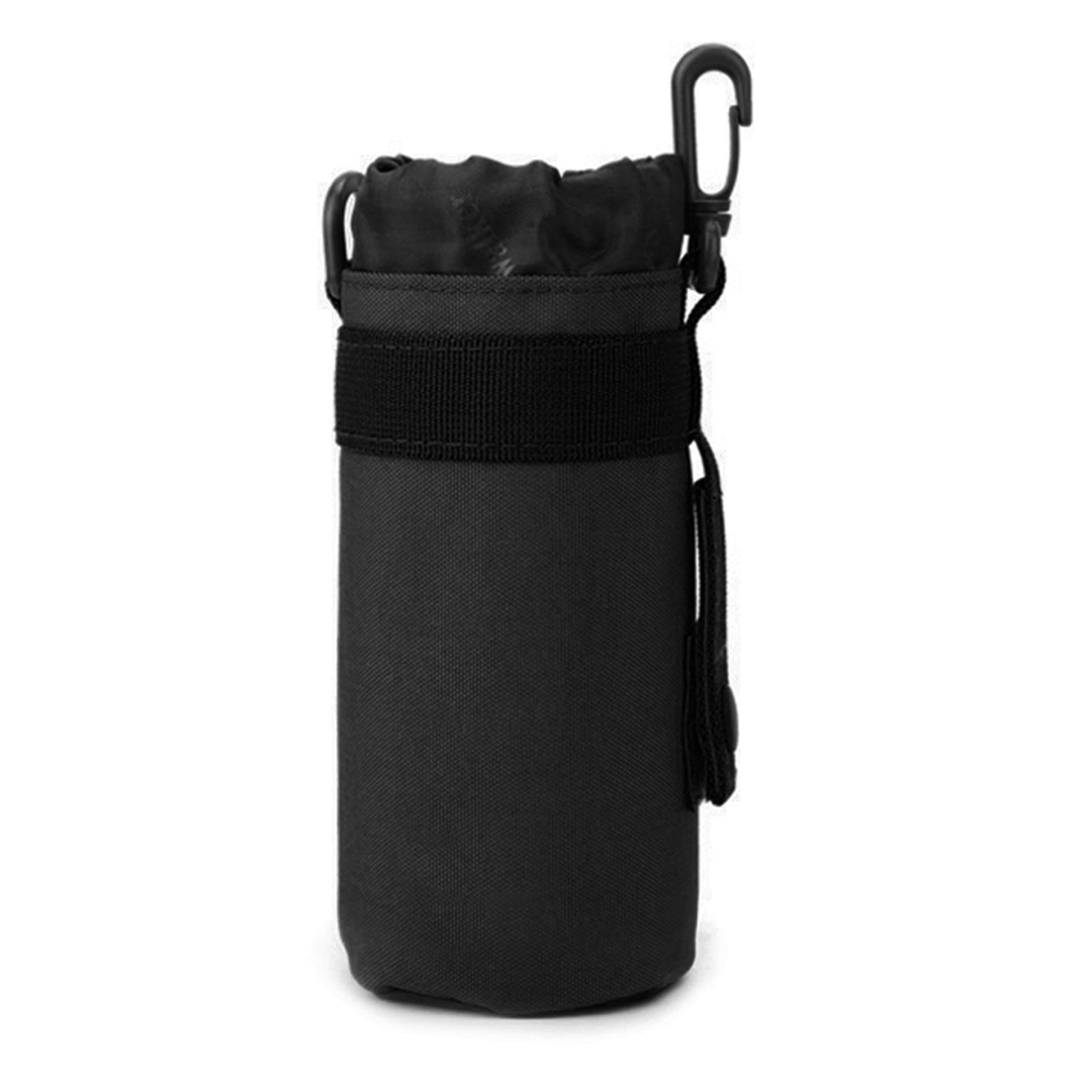 Tactic Water Bottle Pouch Bag Molle Bottle Holder BagWaterproof Bottle Carrier Adjustable Drawstring Webbing Bottle Bag чёрный