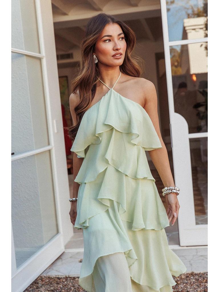 2026 Elegantes Sommerurlaub Neckholder 3D-lagiges Trägerkleid für Damen