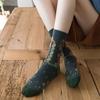 4 Pairs Creative Retro Oil Painting Socks, Comfy & Breathable Mid Tube Socks, Women's Stockings & Hosiery
