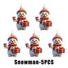Christmas Tree Hanging Ornament Santa Snowman Car Decor 2D Flat Cartoon Style Festive Home Decoration Holiday Party Supplies