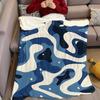 Blue Swirls Flannel Blanket Warm Soft Halloween Christmas Couch Warm Cozy Decorative Decor Gift for All Season